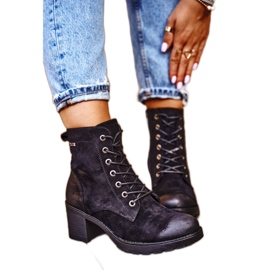 Vinceza Ženske crne tople čizme na vrtoglavici na peti crna