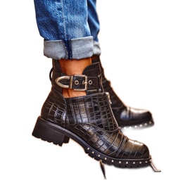 Crne ženske čizme s izrezima Black Hampton crna