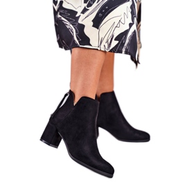 Vinceza Ženske čizme na petu, antilop, crna mimoza