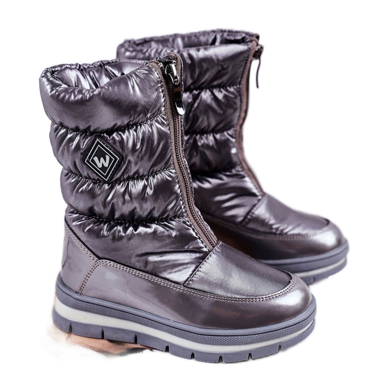 WEESTEP Dječje čizme za snijeg zagrijane vunom tamno sive mame siva