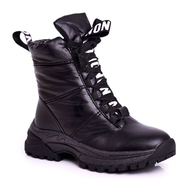 Apawwa Dječje snježne čizme izolirane krznom Black Grantes crno