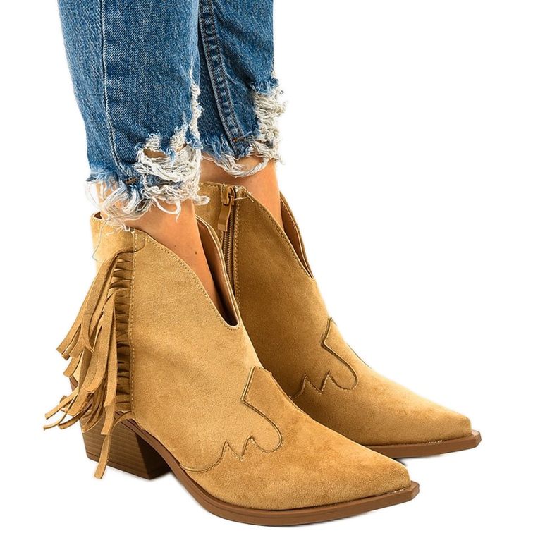 Bež gležnjače od antilopa iz kaubojskih čizama Joesler