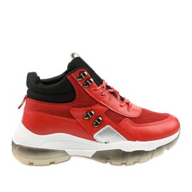 Modne crvene sportske tenisice od eko kože Donatella crna crvena