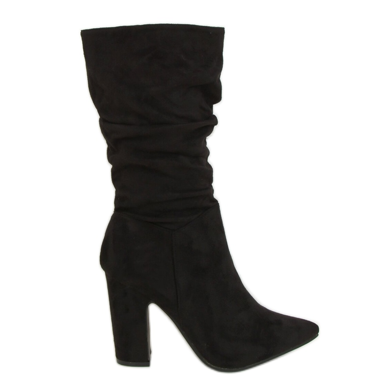 Crne čizme s visokim potpeticama D7510 Crna crno