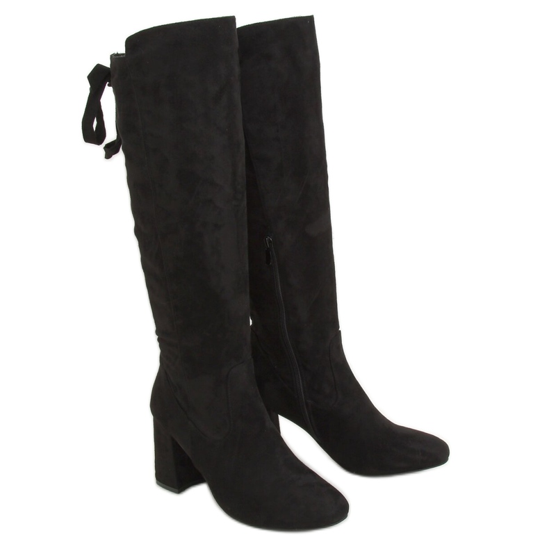 Crne čizme s visokim potpeticama J19-65 Crne crno