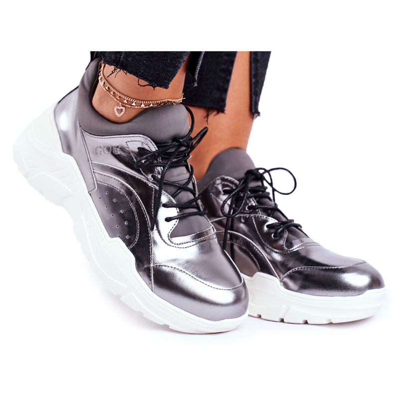 Ženske tenisice Goe Leather Pewter GG2N3040 crno