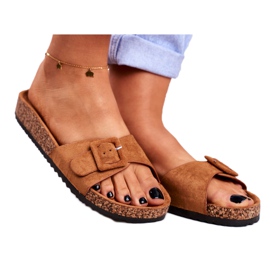 BUGO Ženske smeđe papuče, kopča, podesiva Rosaline smeđa