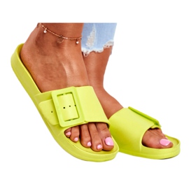 Ženske papuče Big Star s zelenom kopčom FF274A390 zelena