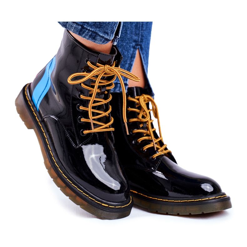 Ženske čizme Trappers Glany Goe Leather Black GG2N3056 crno