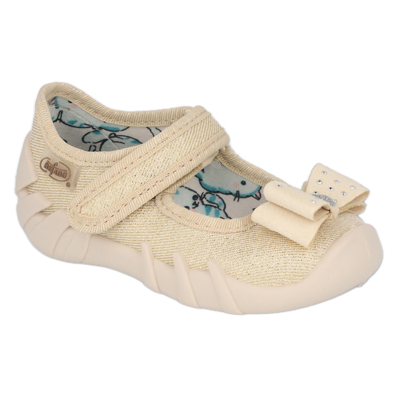 Dječje papuče Befado s lukom 109p206 zlatna