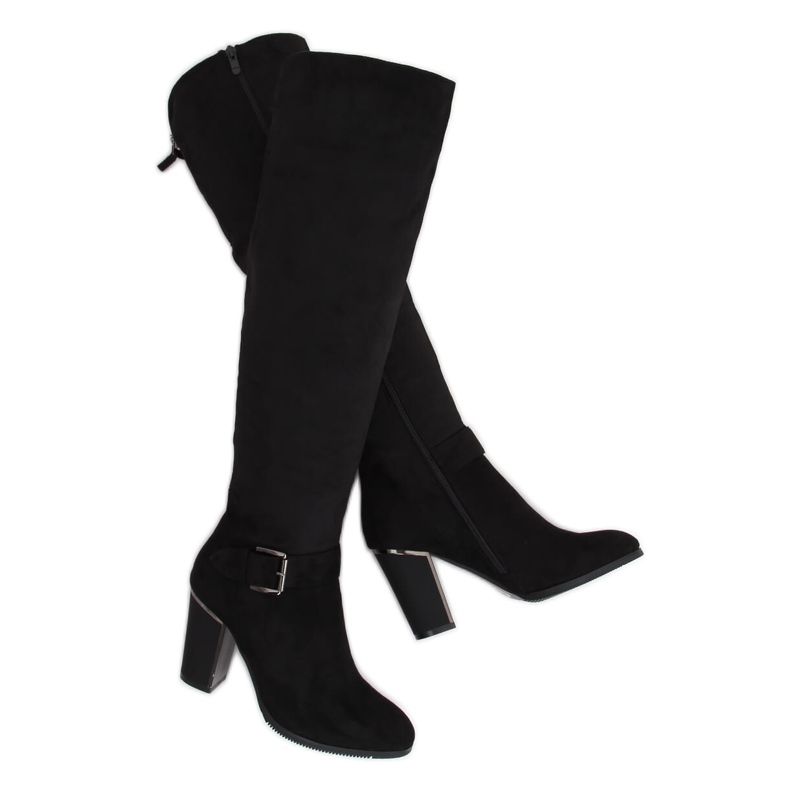 Crna visoka potpetica 1105-GG Crna crno