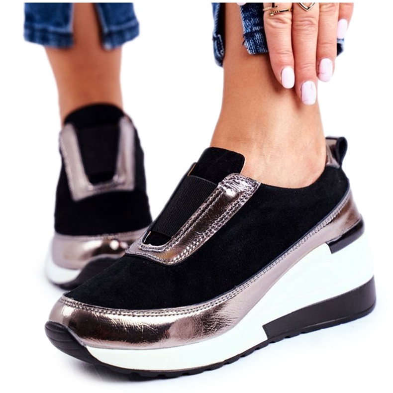 S.Barski Ženske sportske cipele Tenisice Crna kožna Wilimont crno