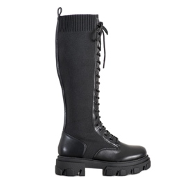 Seastar Visoki radnički čizmi na platformi crna