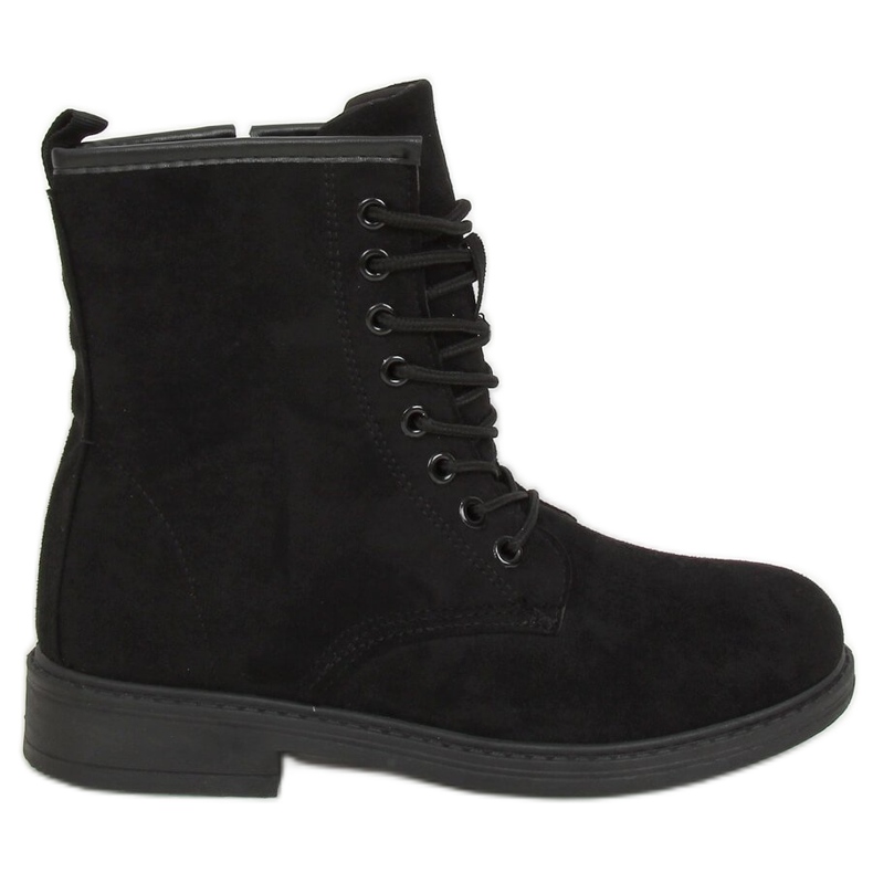 Crne čizme na vezanje E2002 Crna crno