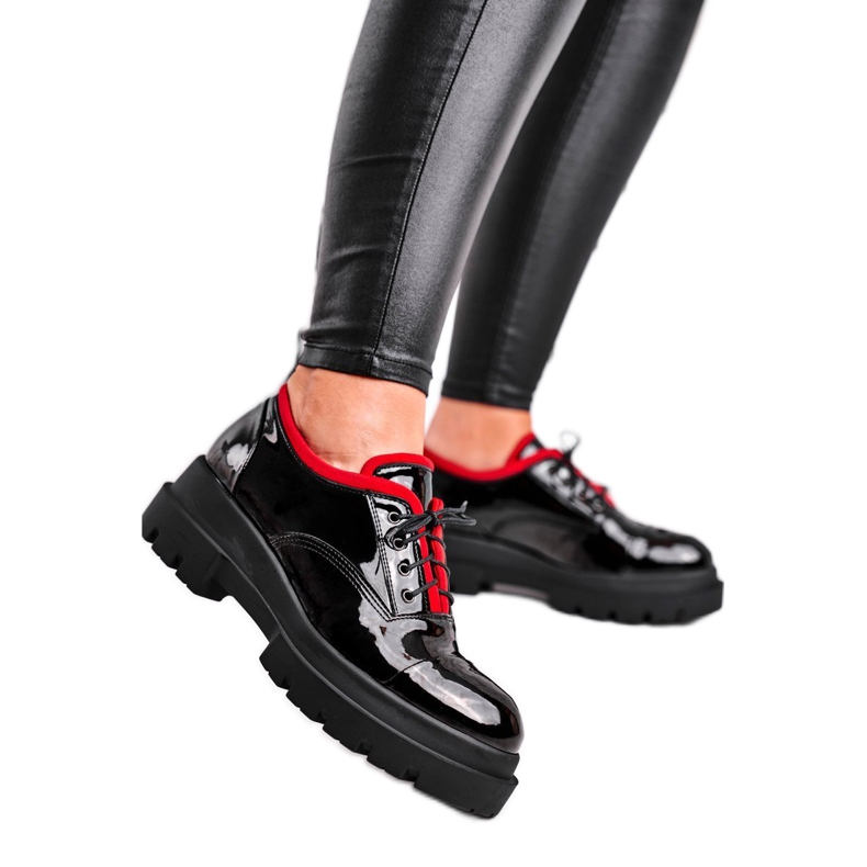 PV3 Ženske kožne cipele Visconi crne 7427936 crno