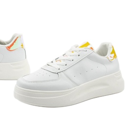 Bijele sjajne tenisice LLQ205-17 bijela zlatni