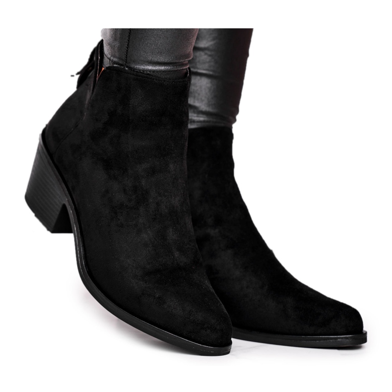 S.Barski Ženske čizme Ravna peta Topla Jesen Crna Mliječna crno