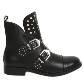 Crne čizme s klinovima crne A2300 Crne crno