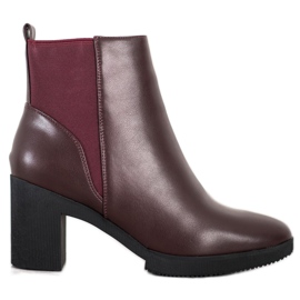 Čizme od eko kože crvena višebojan