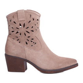 S.Barski Ženske čizme kožne bež Barski 12622-20