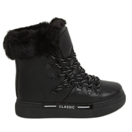 Crne debele izolirane čizme za snijeg BK903 Black crno