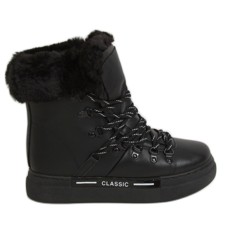 Crne debele izolirane čizme za snijeg BK903 Black crno