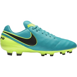 Nike Tiempo Genio Ii Kožne patike Fg 819213 307 za nogomet crna plava