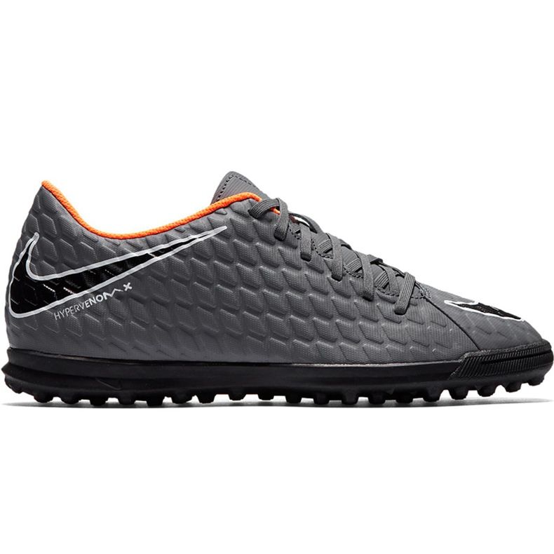 Kopačke Nike Hypervenom Phantom X 3 Club Tf Jr AH7298 081 siva / srebrna, narančasta, siva / srebrna siva