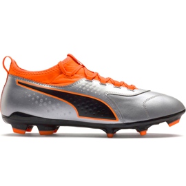 Puma One 3 Lth Fg nogometne cipele sivo-narančasta 104743 01 višebojan siva