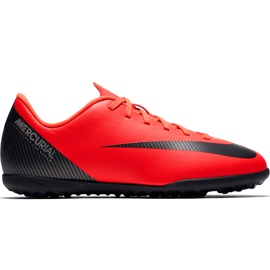 Nike Mercurial Vapor X 12 Club Gs CR7 Tf Jr AJ3106 600 tenisica za nogomet višebojan crvena