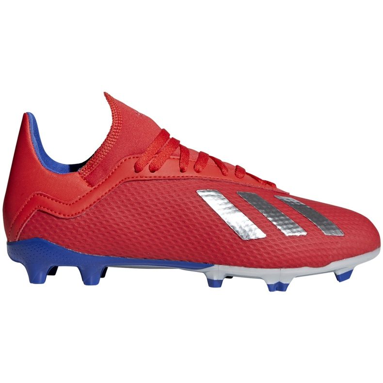 Crvene nogometne cipele Adidas X 18.3 Fg Jr BB9371 raznobojna crvena