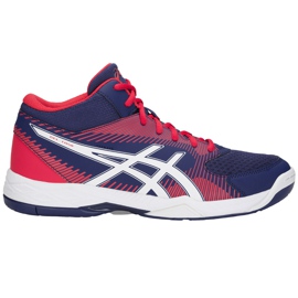 Asics Gel-Task Mt B703Y-400 muške cipele za odbojku bijela, crvena, tamnoplava tamnoplava
