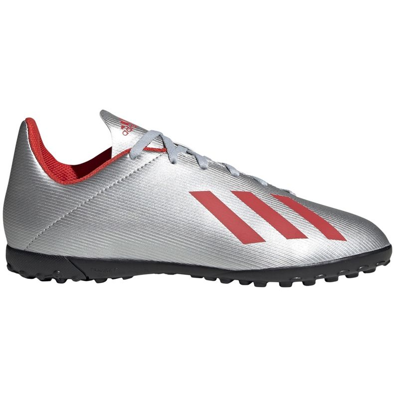 Kopačke adidas X 19.4 Tf Jr srebrne F35348 crvena srebro