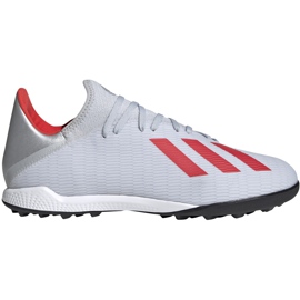 Kopačke adidas X 19.3 Tf srebrne F35374 višebojan siva