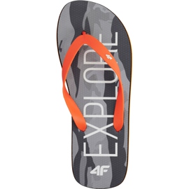 Muške 4F papuče duboko crne narančaste H4L19 KLM001 20S crno siva