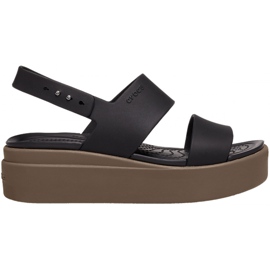 Crocs ženske sandale Brooklyn Low Wedge W smeđe 206453 07H crna