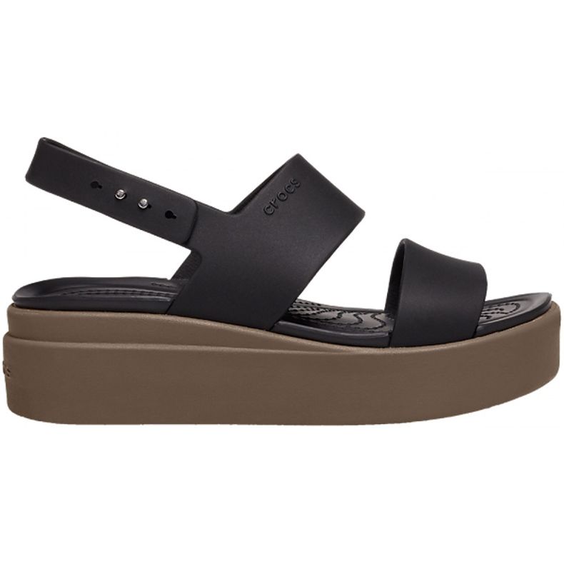 Crocs ženske sandale Brooklyn Low Wedge W smeđe 206453 07H crno