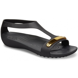 Crocs ženske sandale Serena Metallic Bar Sdl W crno-zlatna 206421 751 crna crna