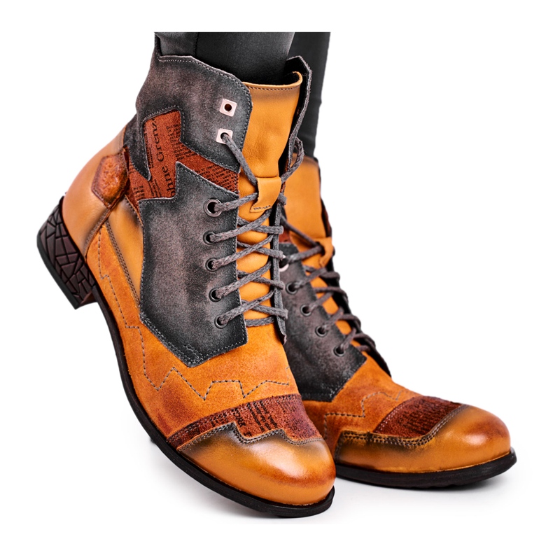 Ženske čizme Kožne tople čizme Maciejka Žuta 04625-07 smeđa