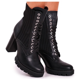 FE1 Ženske čizme na visoku petu crni Erdogan crna