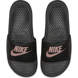 Nike Benassi Just Do It 343881 007 ženski tobogan crna ružičasta