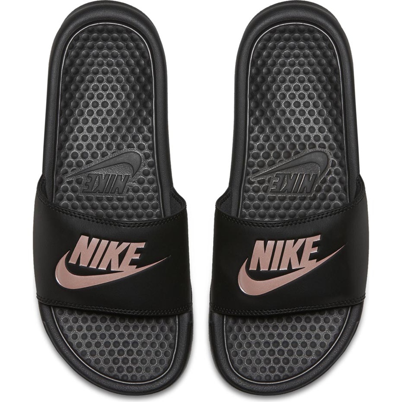 Nike Benassi Just Do It 343881 007 ženski tobogan crno ružičasta