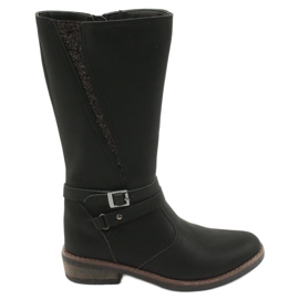 American Club Duge čizme sa sjajnim crnim američkim GC24 / 20 crna