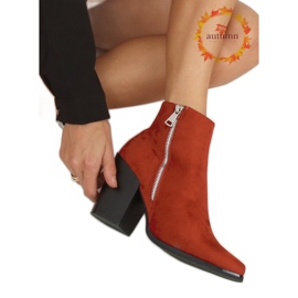 Čizme od cigle sa širokim potpeticama TX-1873 Narančasta crvena