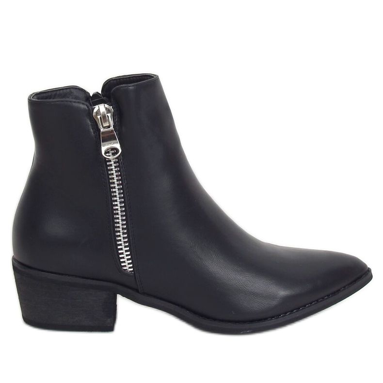 Čizme s bademastim prstima crne BJ1565-KB Crne crno