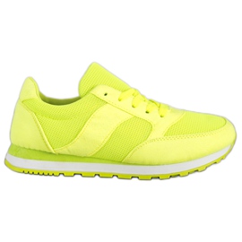 Ideal Shoes Neonske sportske cipele žuta boja