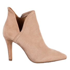 Bella Paris Elegantne čizme na visoku petu bež