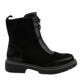 BM Crne ravne čizme s izolacijom Shadowgrain crno