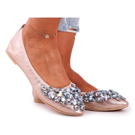 PS1 Ženske balerine sa zlatnim kristalima zlatna