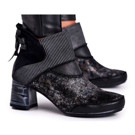 Ženske tople kožne čizme Maciejka Navy Blue 03790-20 tamnoplava